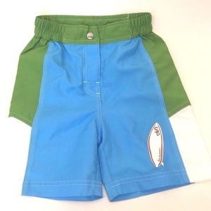 SunBusters Boys Blue/Green SWIMMING SHORTS Sz 2-3